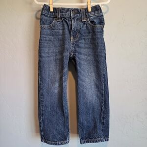 OshKosh B'gosh Toddler 3T 100% Cotton Adjustable Waist, Snap Button Blue Jeans